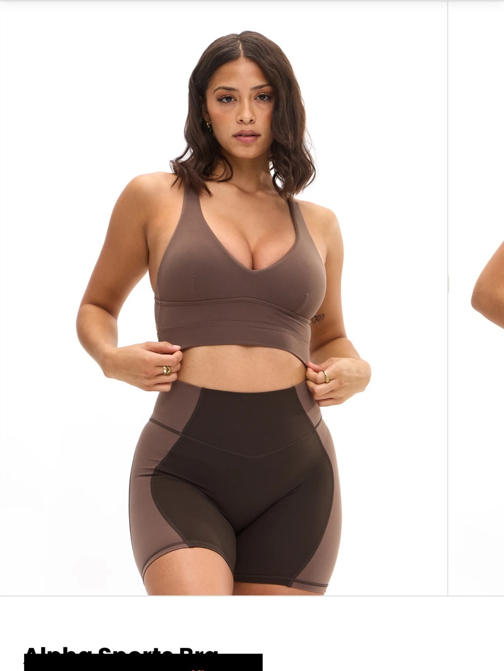 Buff bunny Alpha Brown V-Neck Sports Bra - sz XL NWT